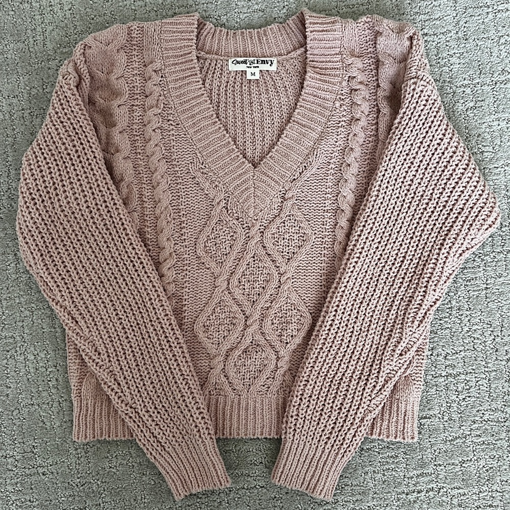 Chenille V neck Sweater